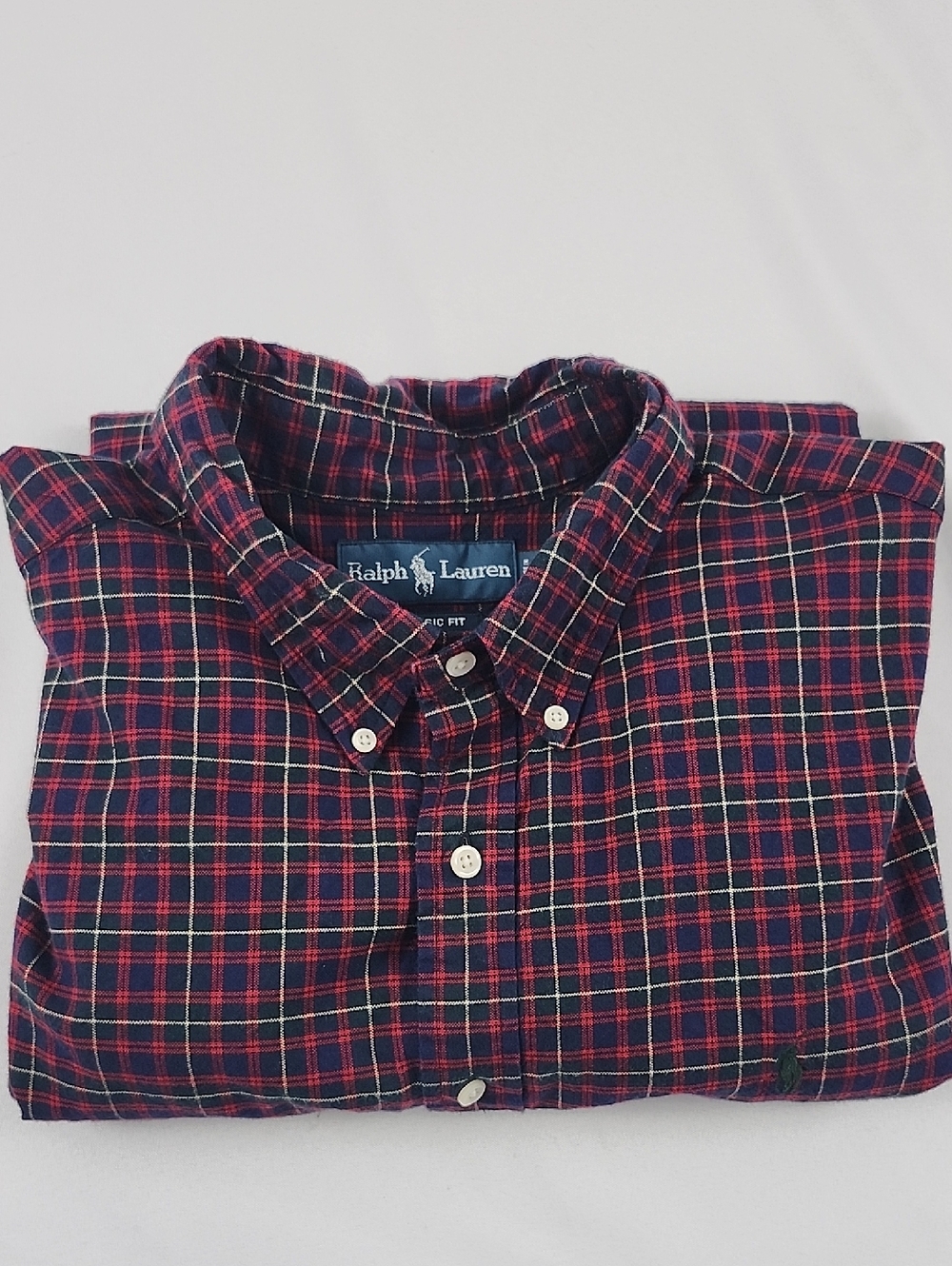 Ralph Lauren Classic Fit Red Plaid Flannel 100% Cotton Long Sleeve Shirt XXL